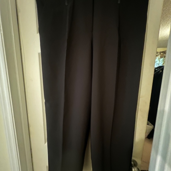H&M WOMENS SIZE 20 BLACK PLEATED TUXEDO PANTS  SATIN STRIPE + WAISTBAND - Picture 4 of 13